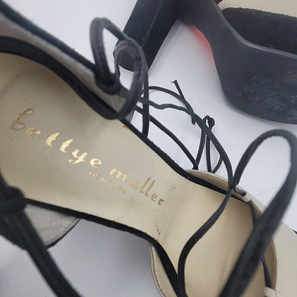 NEW Bettye Muller Madison Suede Platform Pump Natural & Black Women's Size 8M - Picture 9 of 12